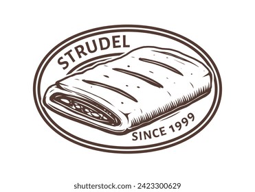 Strudel pastry logo design template