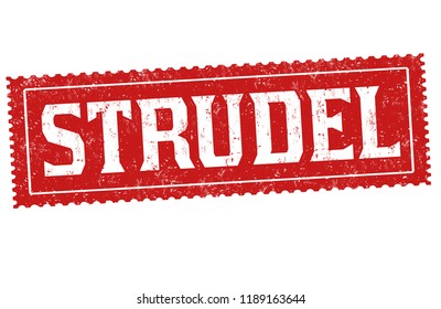 Strudel sign or stamp on white background, vector illustration