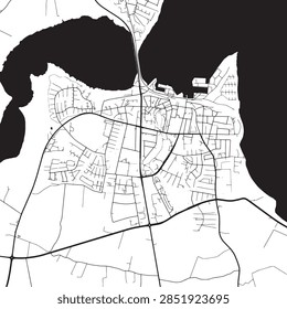 Struer Vector Map Illustration Featuring Denmark Geographic Border Regional Area Outline Map Design
