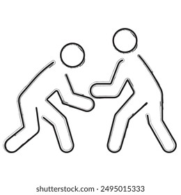 struggle brush strokes on a white background. Vector illustration.