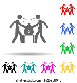 the struggle of business people multi color style icon. Simple glyph, flat vector of conflict icons for ui and ux, website or mobile application