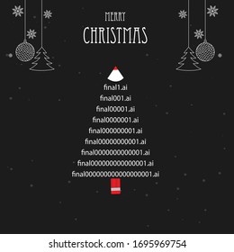 Struggle of Graphic designer in the shape of Christmas tree shape