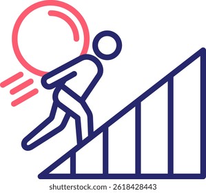 Struggle Icon Color Vector Illustration