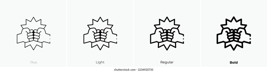 struggle icon. Thin, Light Regular And Bold style design isolated on white background