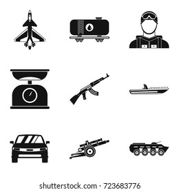 Struggle icons set. Simple set of 9 struggle vector icons for web isolated on white background