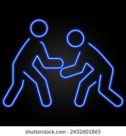 struggle neon sign, modern glowing banner design, colorful modern design trend on black background. Vector illustration.