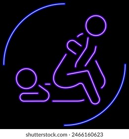 struggle neon sign, modern glowing banner design, colorful modern design trend on black background. Vector illustration.
