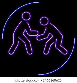 struggle neon sign, modern glowing banner design, colorful modern design trend on black background. Vector illustration.