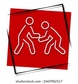 struggle red banner. Vector illustration.