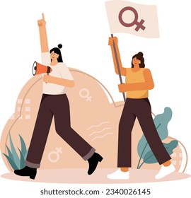 Struggle For Women's Equality Illustration