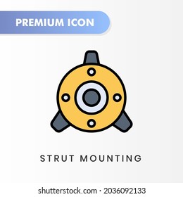strut mounting icon for your website design, logo, app, UI. Vector graphics illustration and editable stroke. strut mounting icon lineal color design.