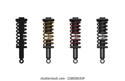 Strut. Shock absorber. Rear shock absorber. Vector realistic clipart isolated on white background.