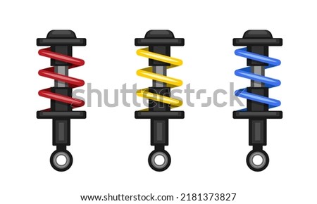 Strut. Shock absorber. Rear shock absorber. Vector realistic clipart isolated on white background.	