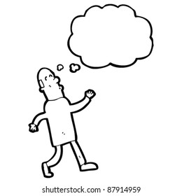 strutting bald dad cartoon