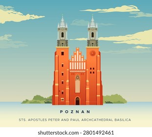 Sts  Apostles Peter and Paul Archcathedral Basilica in Poznan as EPS 10 File