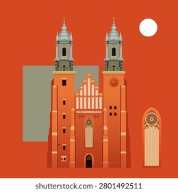 Sts. Apostles Peter and Paul Archcathedral Basilica in Poznań as EPS 10 File