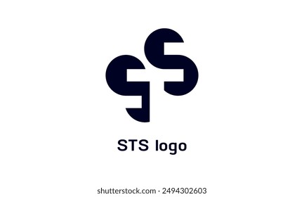 STS negative space logotype. STS vector logo design. STS brand logo