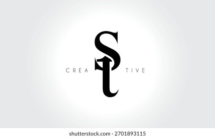 STst Elegant Serif Monogram Logo – Luxury Lowercase Typographic Lettermark for Modern Branding