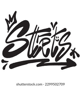 Sttrets Graffiti typography ,good for graphic design resources, posters, banners, printings, stikers, pamflets, and more.