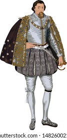 Stuart King James I Of England And Ireland And James VI Of Scotland Vector