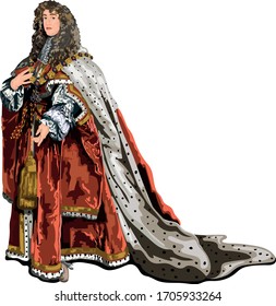 Stuart King James II Of England And Ireland And James VII Of Scotland Vector