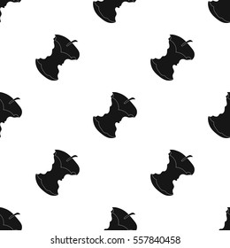 Stub of apple icon in black style isolated on white background. Trash and garbage pattern stock vector illustration.