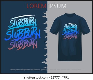 "Stub burn" lettering design isolated on blue t-shirt