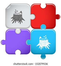 Stub. Vector puzzle.