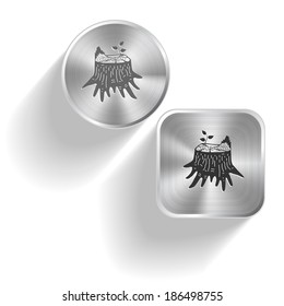 Stub. Vector set steel buttons