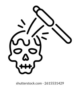 Stubbed skullcap icon in an outline style 