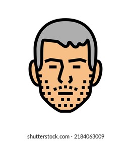 stubble beard hair style color icon vector. stubble beard hair style sign. isolated symbol illustration