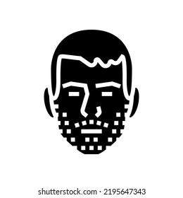 Stubble Beard Hair Style Glyph Icon Vector. Stubble Beard Hair Style Sign. Isolated Symbol Illustration