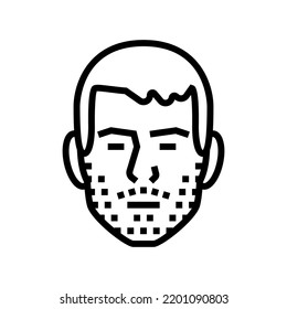 Stubble Beard Hair Style Line Icon Vector. Stubble Beard Hair Style Sign. Isolated Contour Symbol Black Illustration