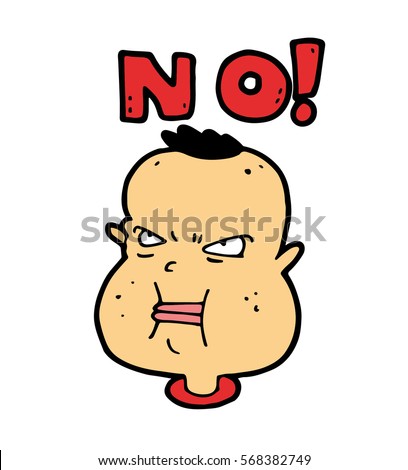 The stubborn boy does not lend itself to persuasion and does not want to compromise, expressing his protest and disagreement by firmly and rude "NO"