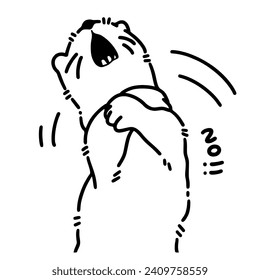 A stubborn cat is rejecting its owner.