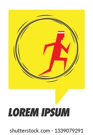 Stuck in Circle. Man running in Hamster wheel. Vector illustration