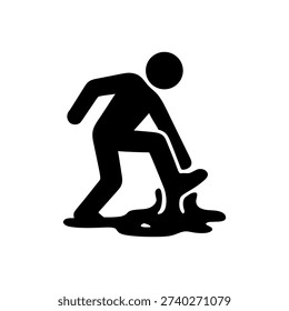 Stuck In Deep Mire Icon Isolated On White Background