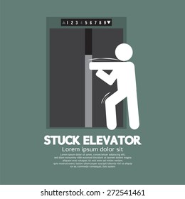 Stuck Elevator Symbol Graphic Symbol Vector Illustration