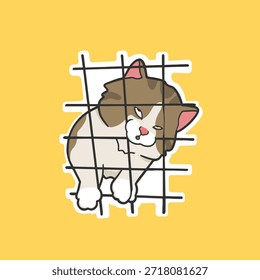 Verklebt auf Meme Aufkleber Vektor süße Illustration