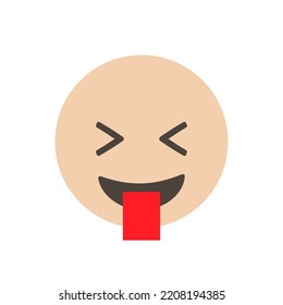 Stuck out tongue. funny yellow emoticon. emoji. Isolated 3D. for emoticon characters design collection. for app
