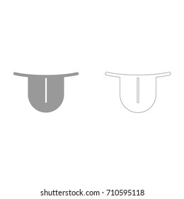 Stuck out tongue grey set icon .