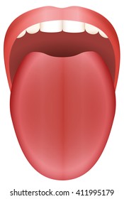 Stuck out tongue - isolated vector illustration on white background.
