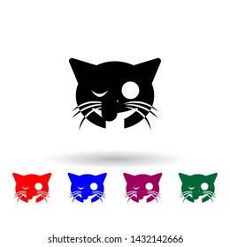 stuck out tongue winking eye cat multi color icon. Elements of cat smile set. Simple icon for websites, web design, mobile app, info graphics