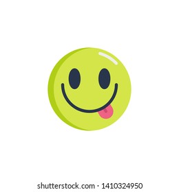 Stuck-Out Tongue emoticon flat icon, Funny smiling emoji vector sign, colorful pictogram isolated on white. Symbol, logo illustration. Flat style design