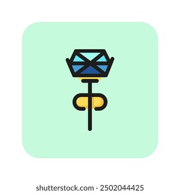 Stud line icon.  Handmade, gemstone, crystal. Jewelry concept. Vector illustration can be used for topics like elegance, accessory, shop