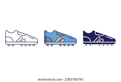 stud shoe line and solid vector icons