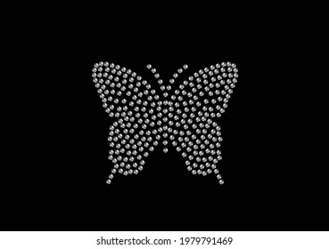 studded butterfly crystal bear toy doll bear rhinestone hotfix strass diamond silver glitter bright shine  swaroski
