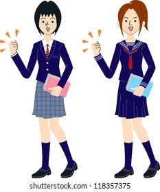 高校生 男女 日本人 のイラスト素材 画像 ベクター画像 Shutterstock