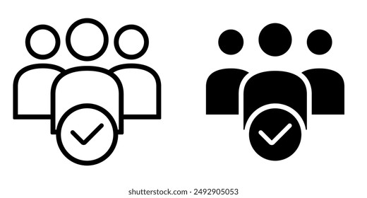 Student Absence, attendance of participants in Outline and Glyph Icon