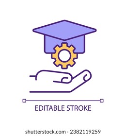 Student account settings RGB color icon. Personal customization. High school platform adjustment. Learning management system. Isolated vector illustration. Simple filled line drawing. Editable stroke